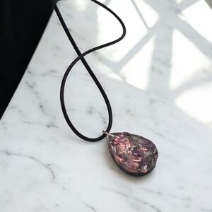 Amethyst & Rose Quartz Teardrop Pendant Necklace